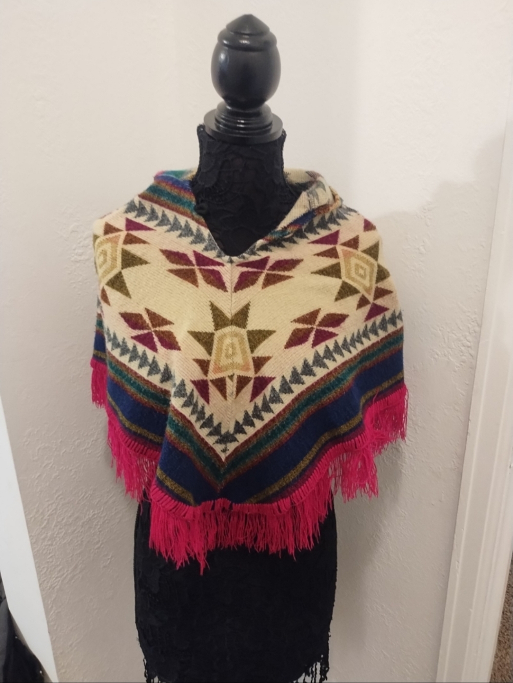 Vibrant Multicolor Geometric Kids Shawl